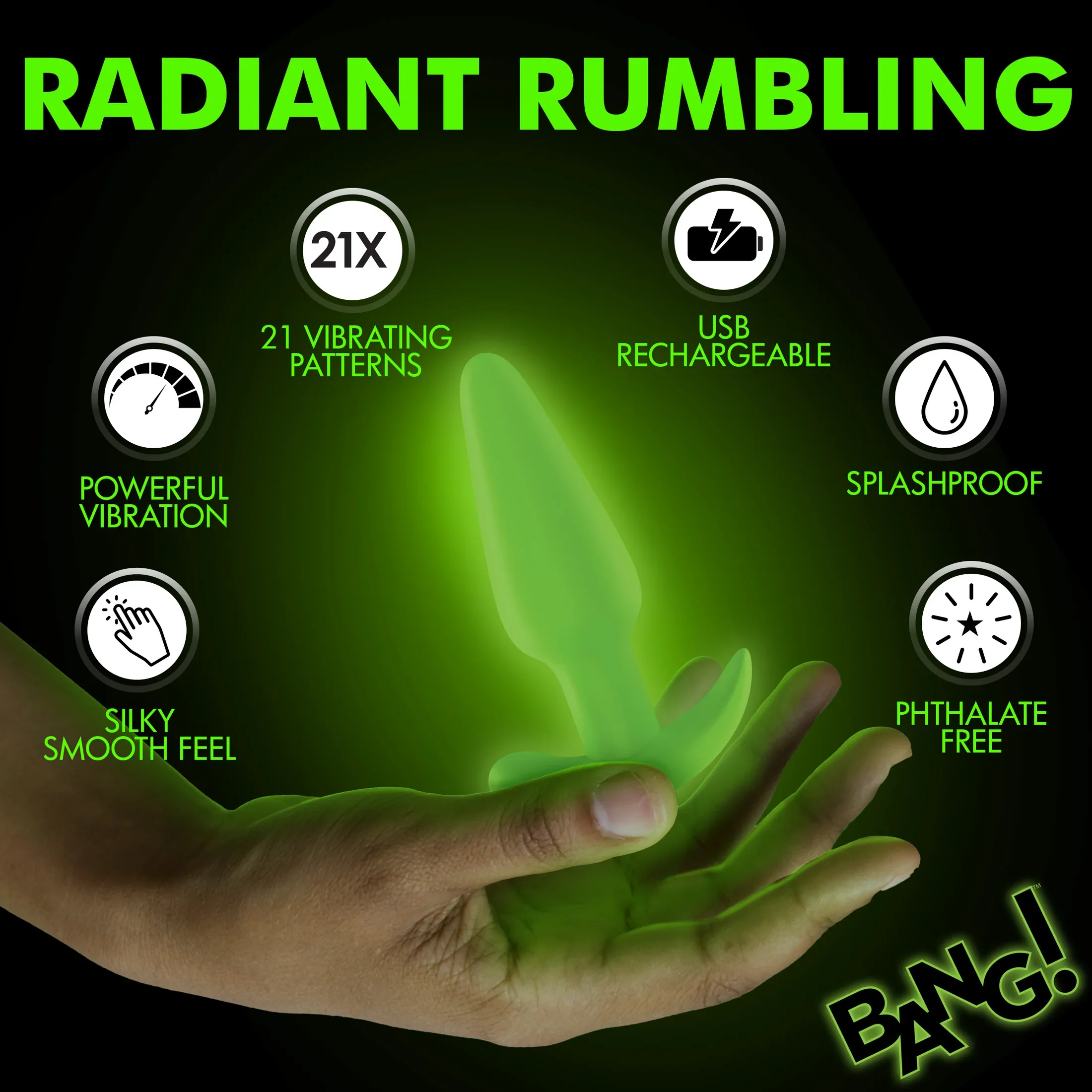 GLOW-IN-THE-DARK SILICONE BUTT PLUG - Image 4