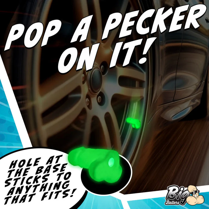 Glow-in-the-Dark Snap-On Peckers 4 Pack by Big Ballers - Image 2