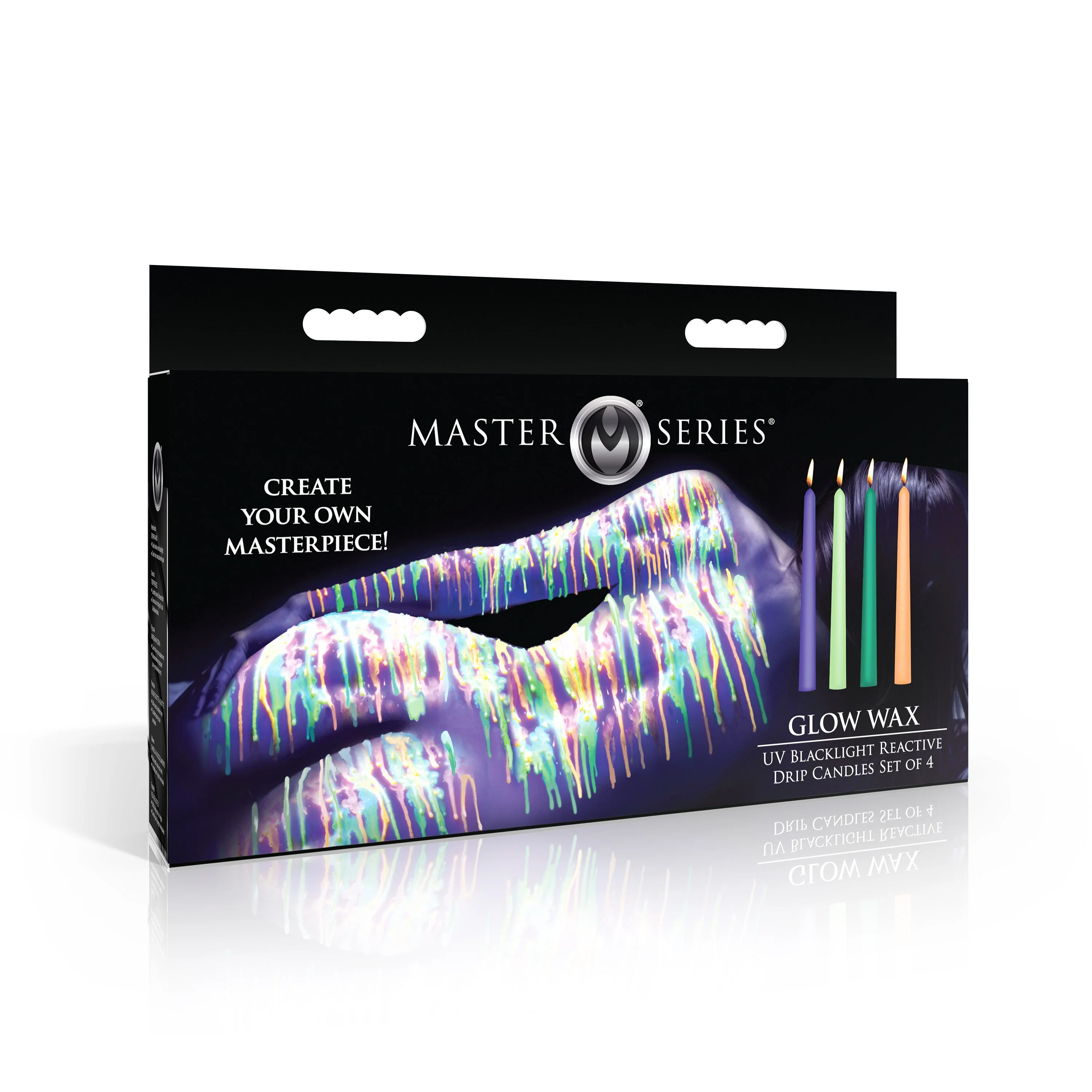 Glow Wax UV Blacklight Reactive Drip Candles Set of 4 by Master Series - Image 2