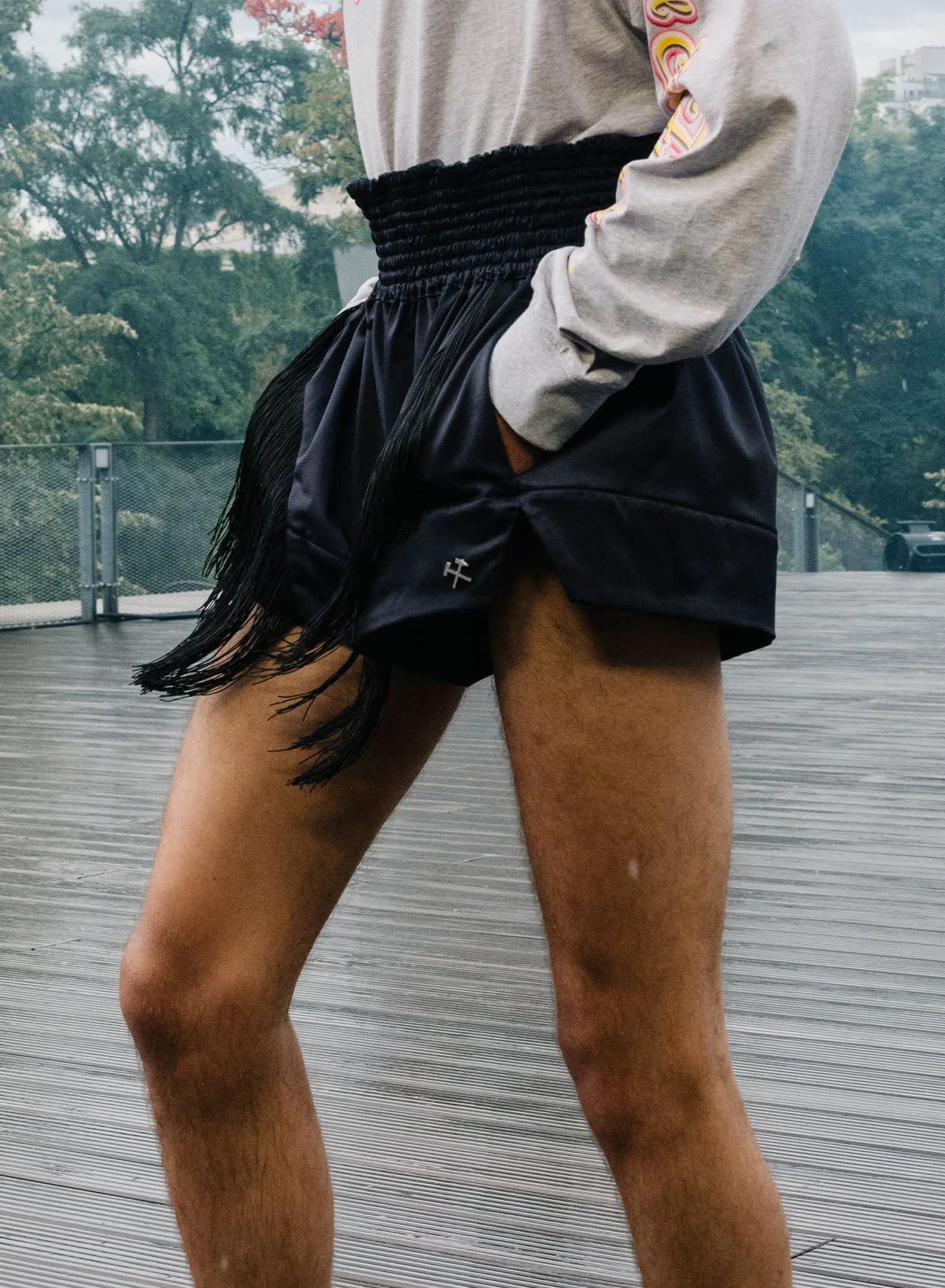 GMBH BOXING SHORTS W FRINGES BLACK - Image 5