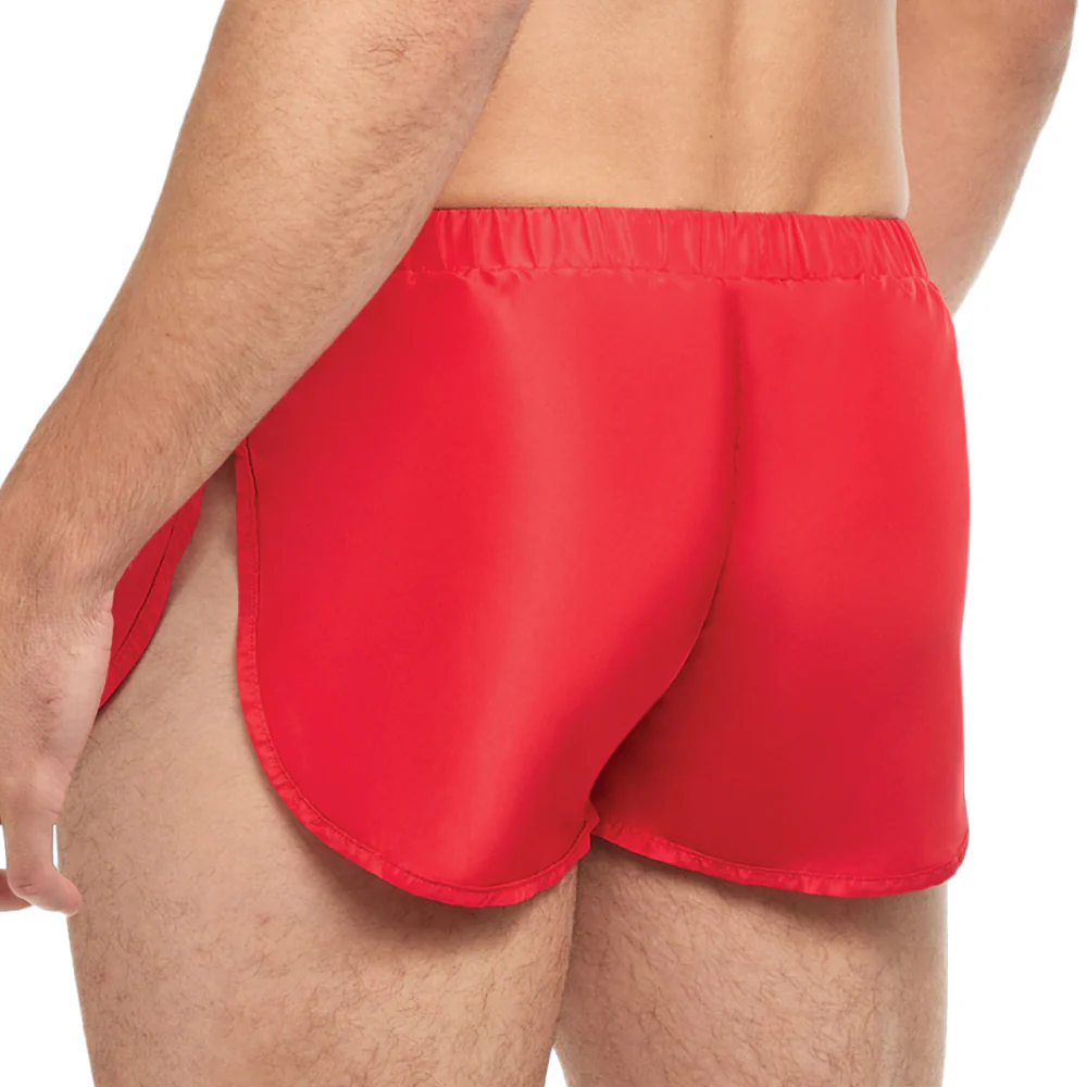 Goal Line Extreme Split Booty Shorts Red - Image 2