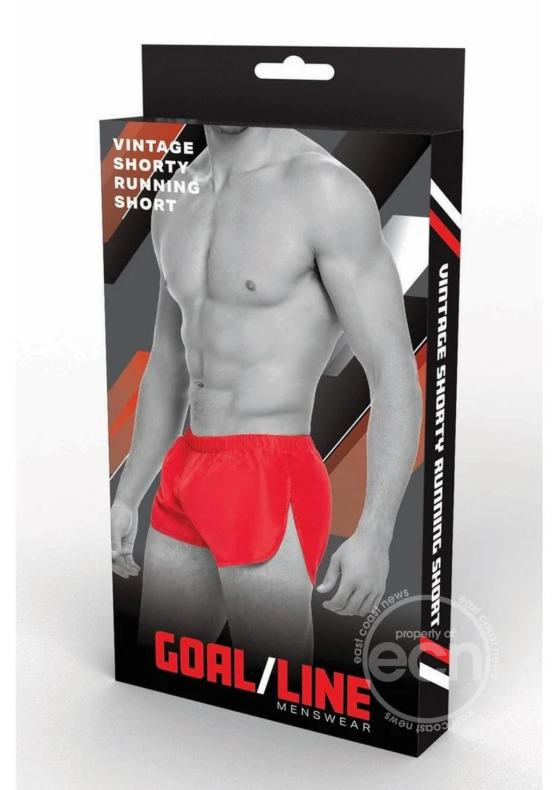 Goal Line Extreme Split Booty Shorts Red - Image 3