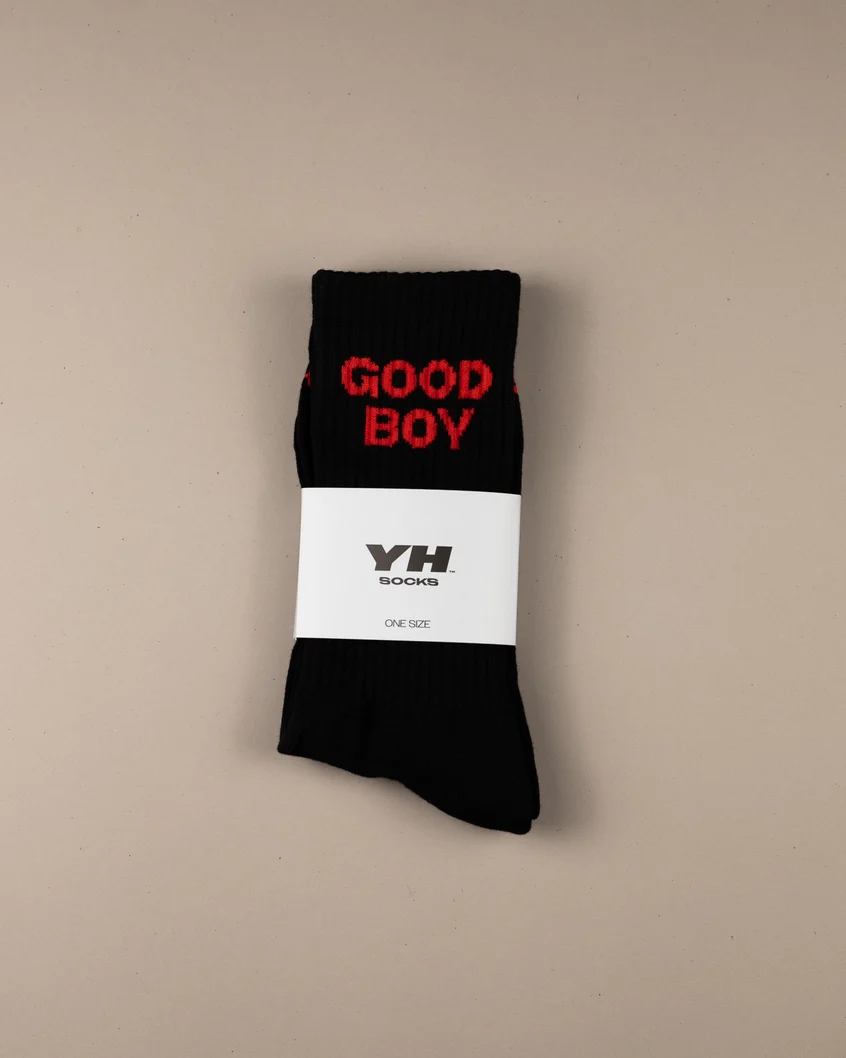 Good Boy Socks by YES HOMO -  Black & Red - Image 3