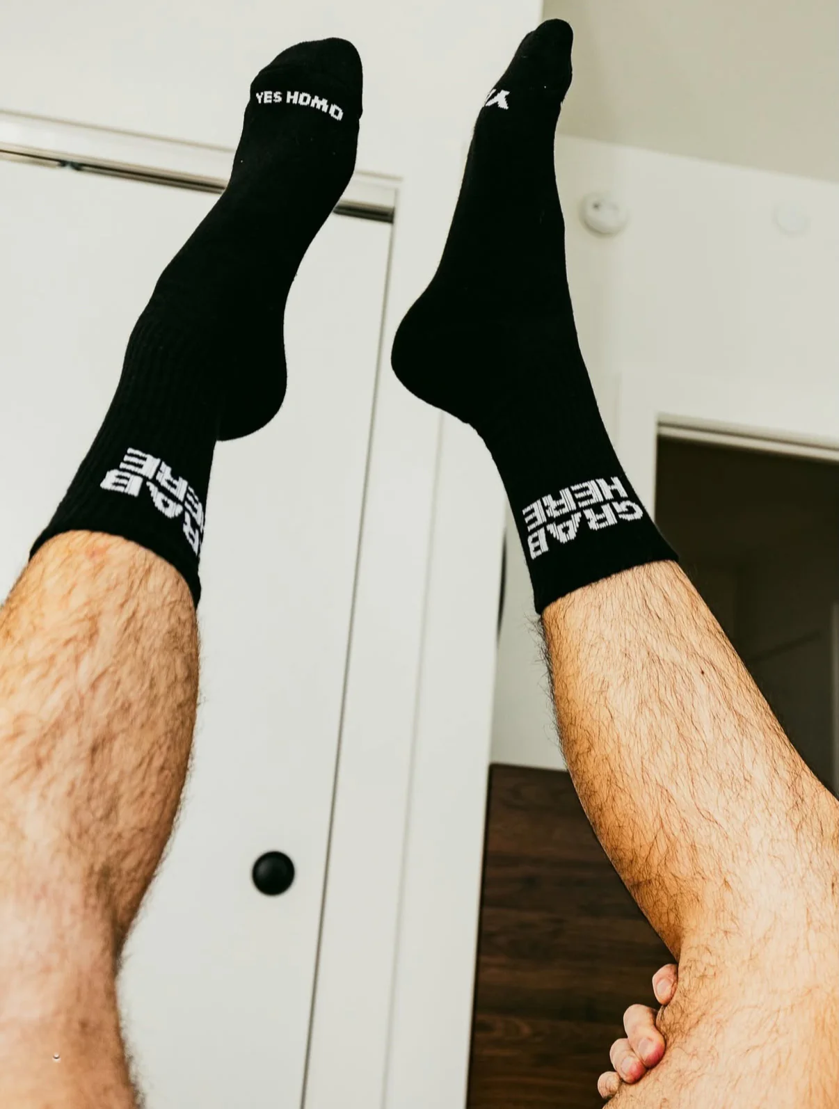 Grab Here Socks by YES HOMO - White - Image 7
