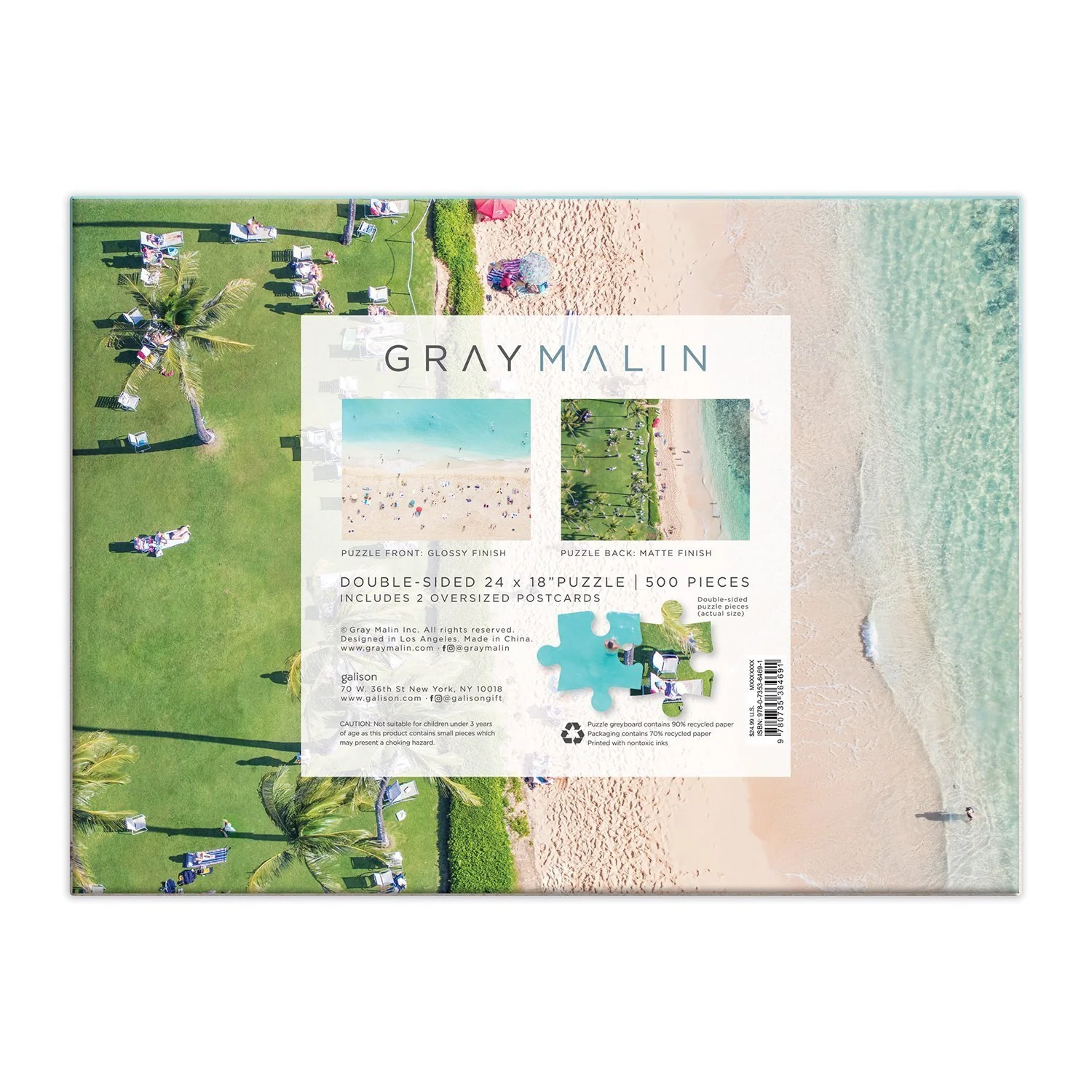 Gray Malin The Hawaii Beach Double Sided 500 Piece Jigsaw Puzzle - Image 5