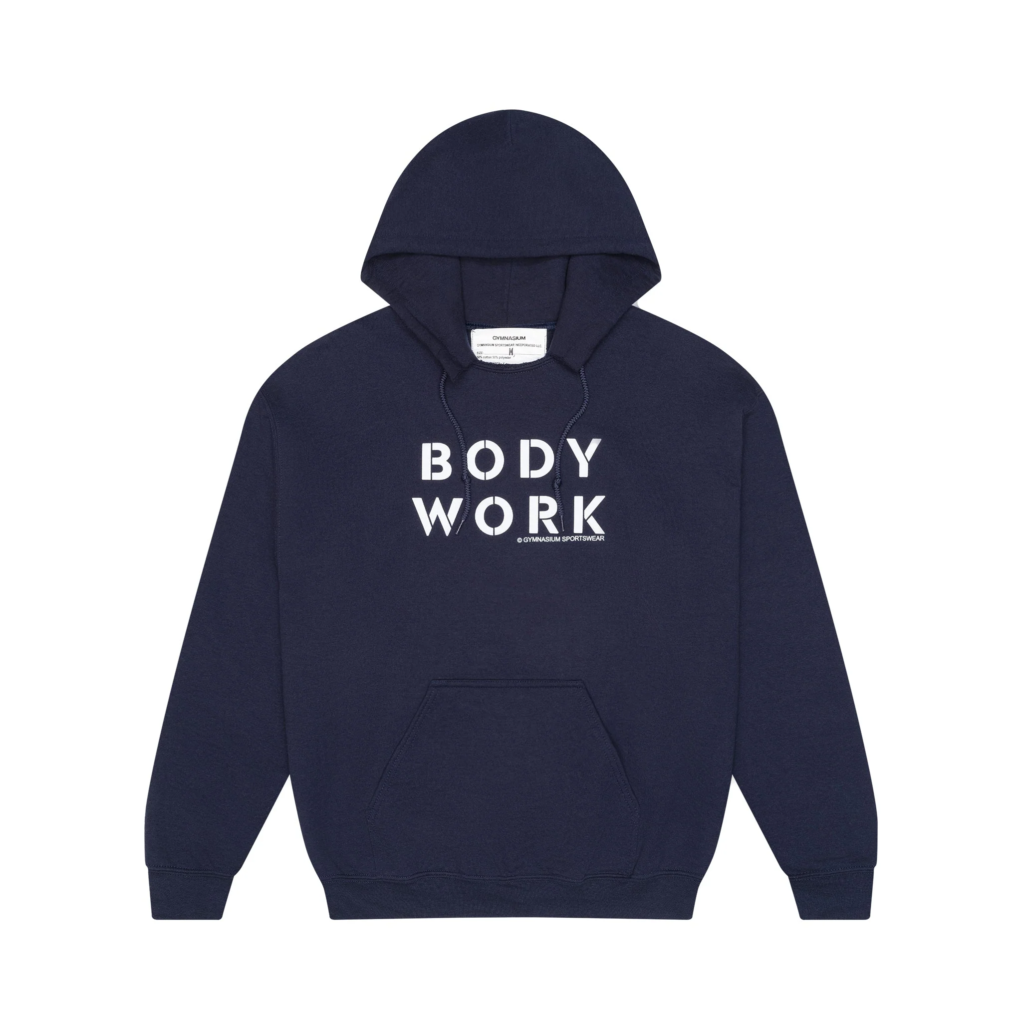 GYMNASIUM THE BODY WORK HOODED SWEATSHIRT NAVY BLUE