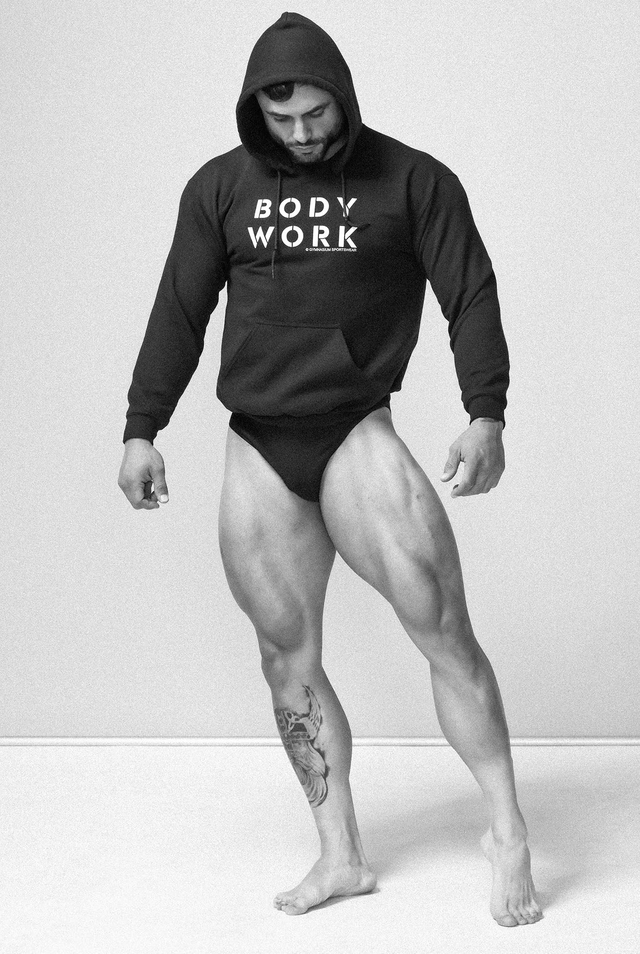 GYMNASIUM THE BODY WORK HOODED SWEATSHIRT NAVY BLUE - Image 2