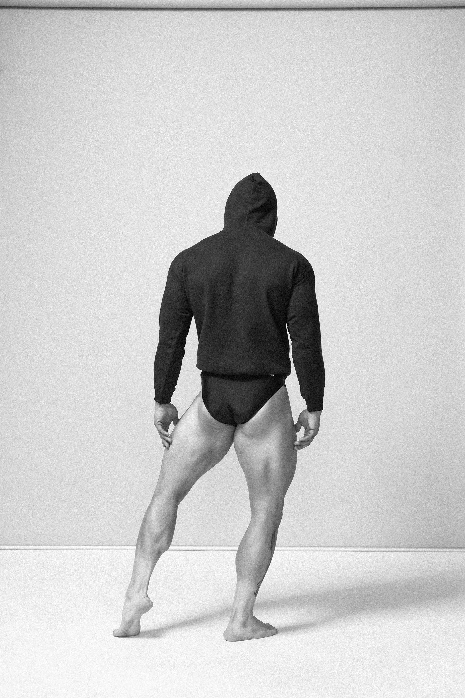 GYMNASIUM THE BODY WORK HOODED SWEATSHIRT NAVY BLUE - Image 3