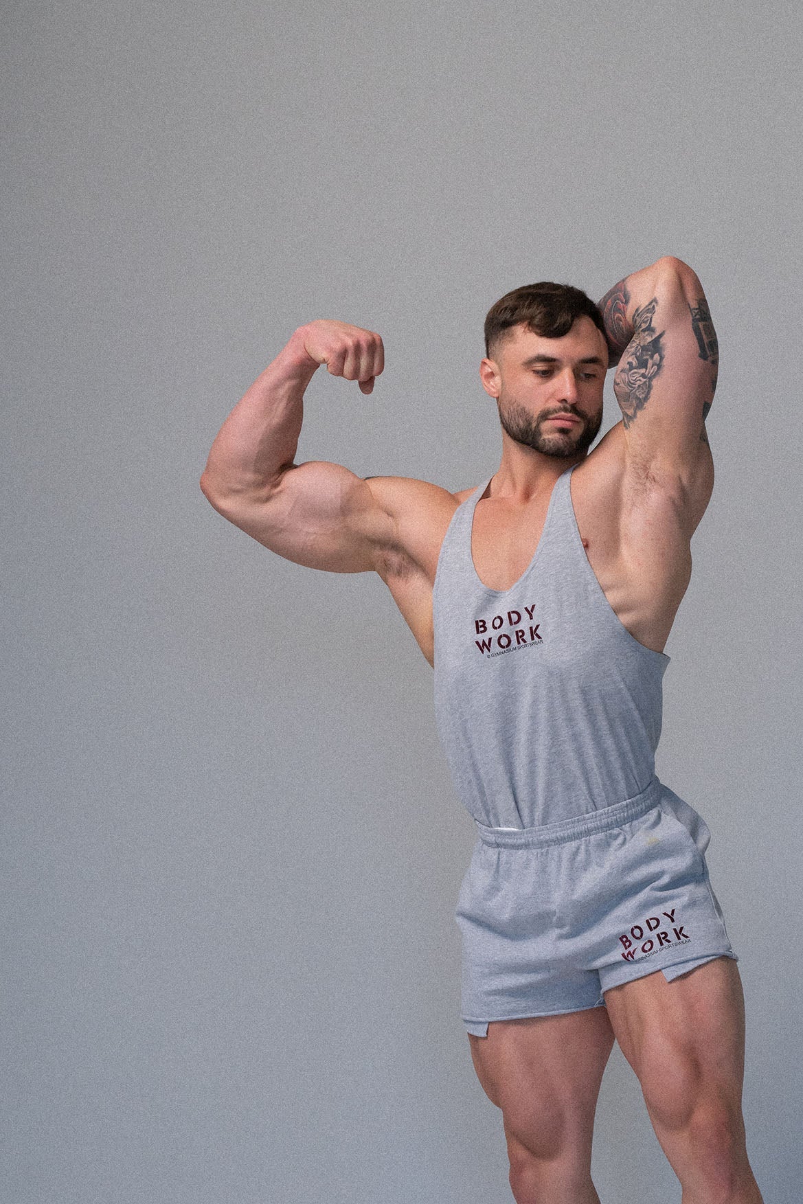 GYMNASIUM THE BODY WORK JERSEY SHORT LIGHT HEATHER GREY - Image 4