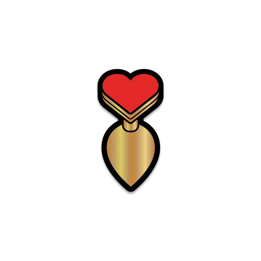 Heart Butt Plug Enamel Pin - Image 2