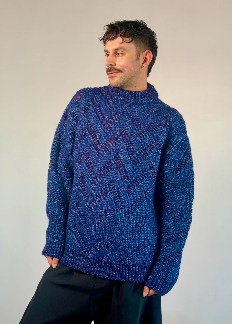 Henrik Vibskov Flat Knitted Crewneck Flat Navy - Image 2