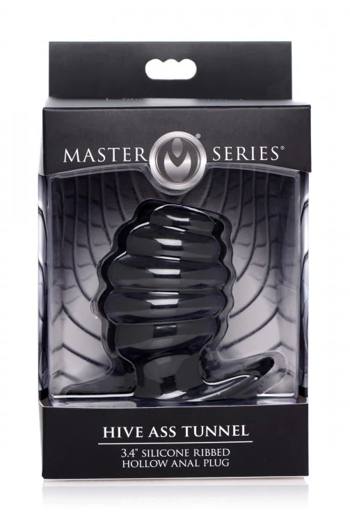 Hive Ass Tunnel Silicone Ribbed Hollow Anal Plug - Medium - Image 4
