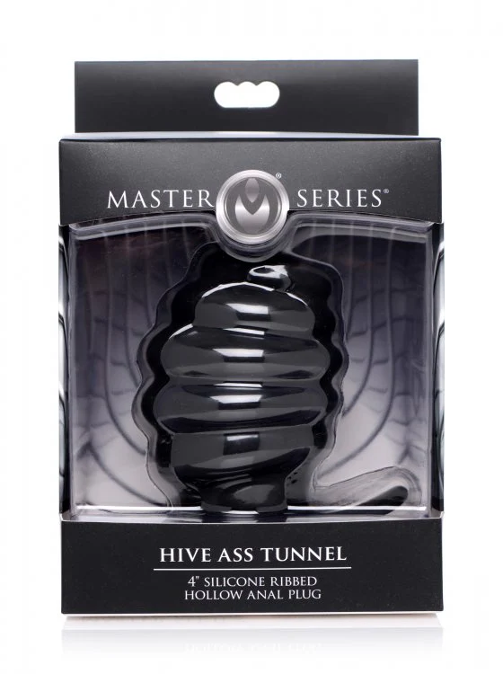 Hive Ass Tunnel Silicone Ribbed Hollow Anal Plug - Large - Image 9