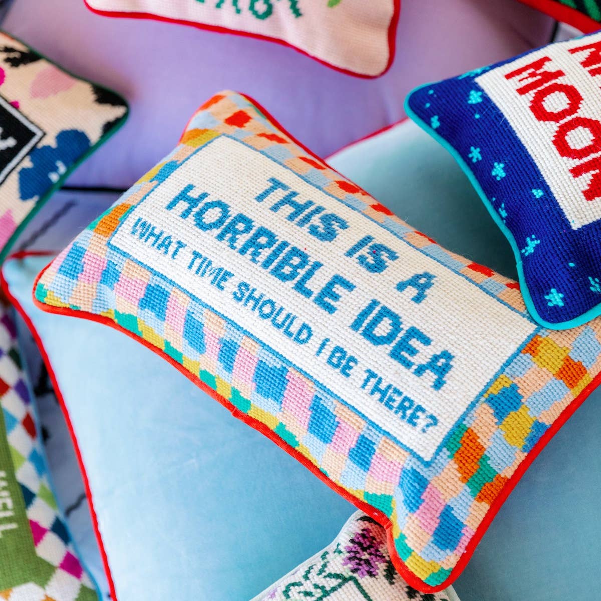 Horrible Idea Needlepoint Pillow - Image 3