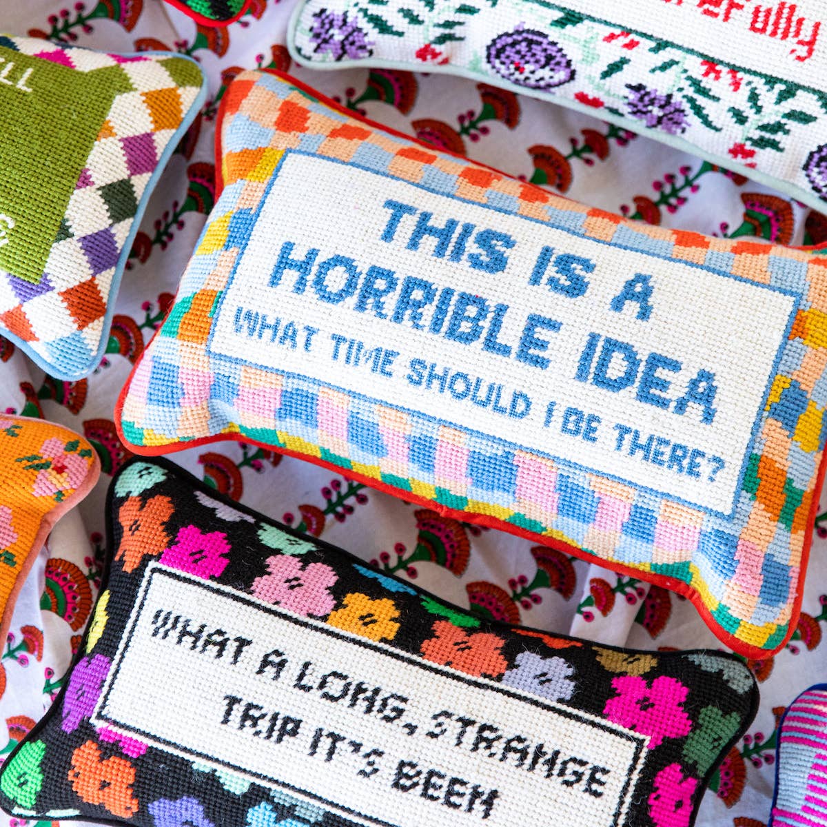 Horrible Idea Needlepoint Pillow - Image 5