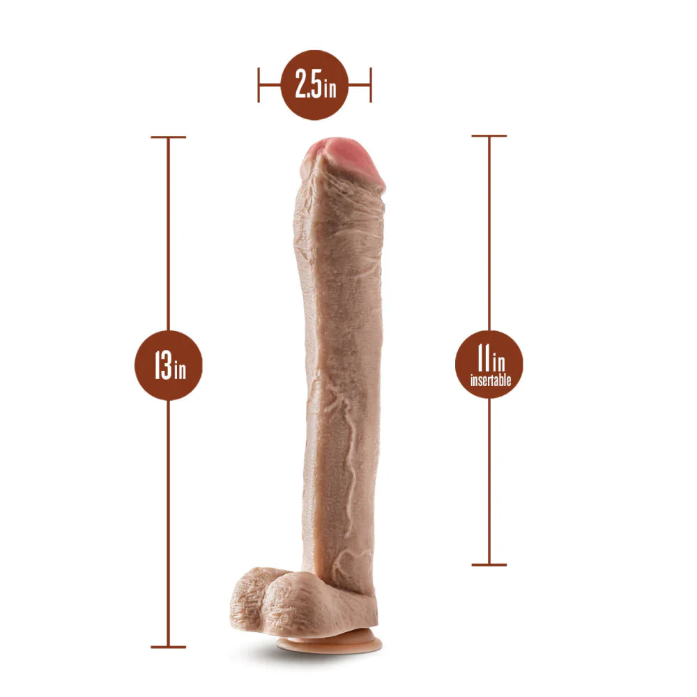 Hung Rider Lil John Realistic Beige 13-Inch Long Dildo With Balls - Image 3