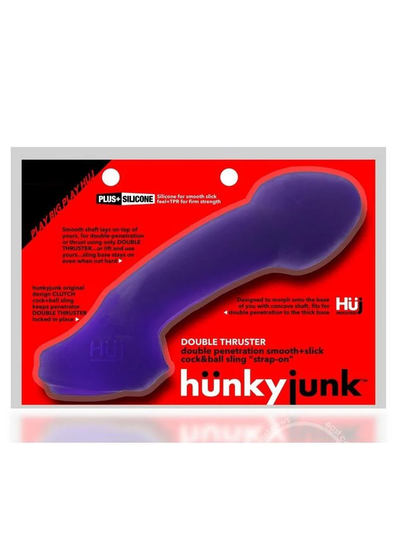 Hunkyjunk Double Thruster Double Penetrator Sling - Plum Ice Purple - Image 2