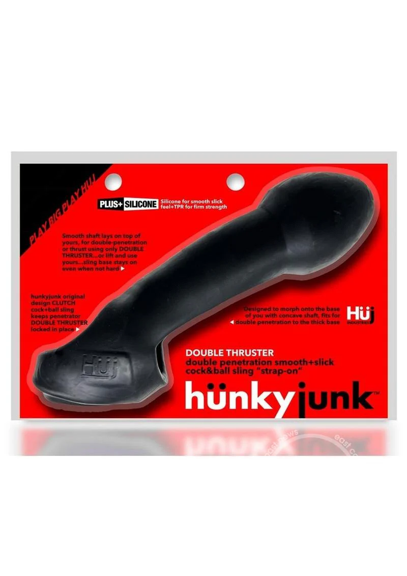 Hunkyjunk Double Thruster Double Penetrator Sling - Tar Ice Black - Image 2