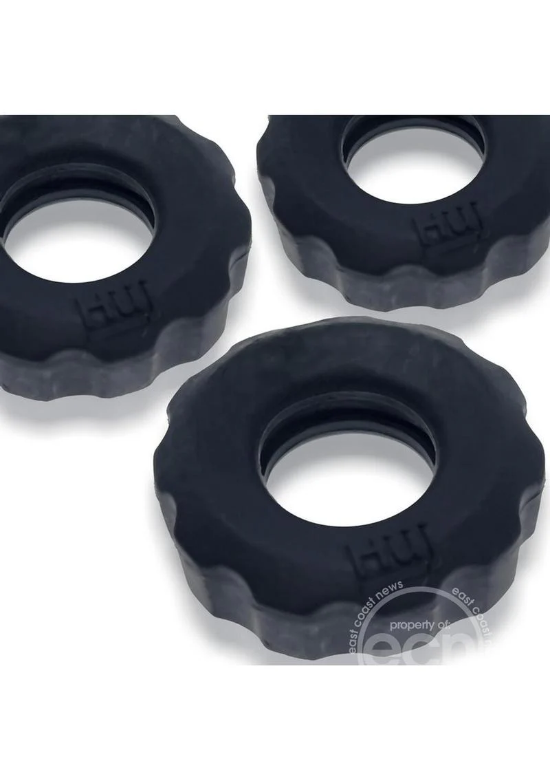 Hunkyjunk HUJ Cockrings (3 Pack) - Tar Ice - Image 4