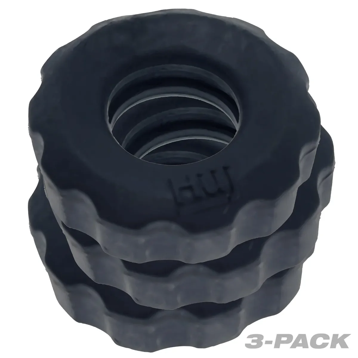 Hunkyjunk HUJ Cockrings (3 Pack) - Tar Ice - Image 6