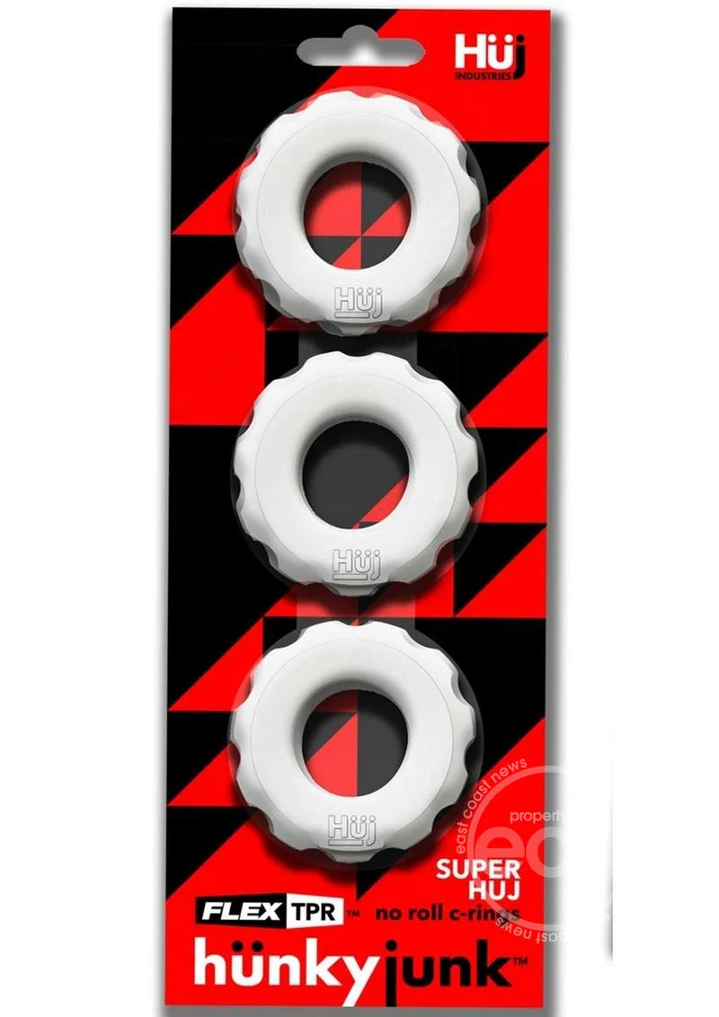 Hunkyjunk HUJ Cockrings (3 Pack) - White Ice - Image 2