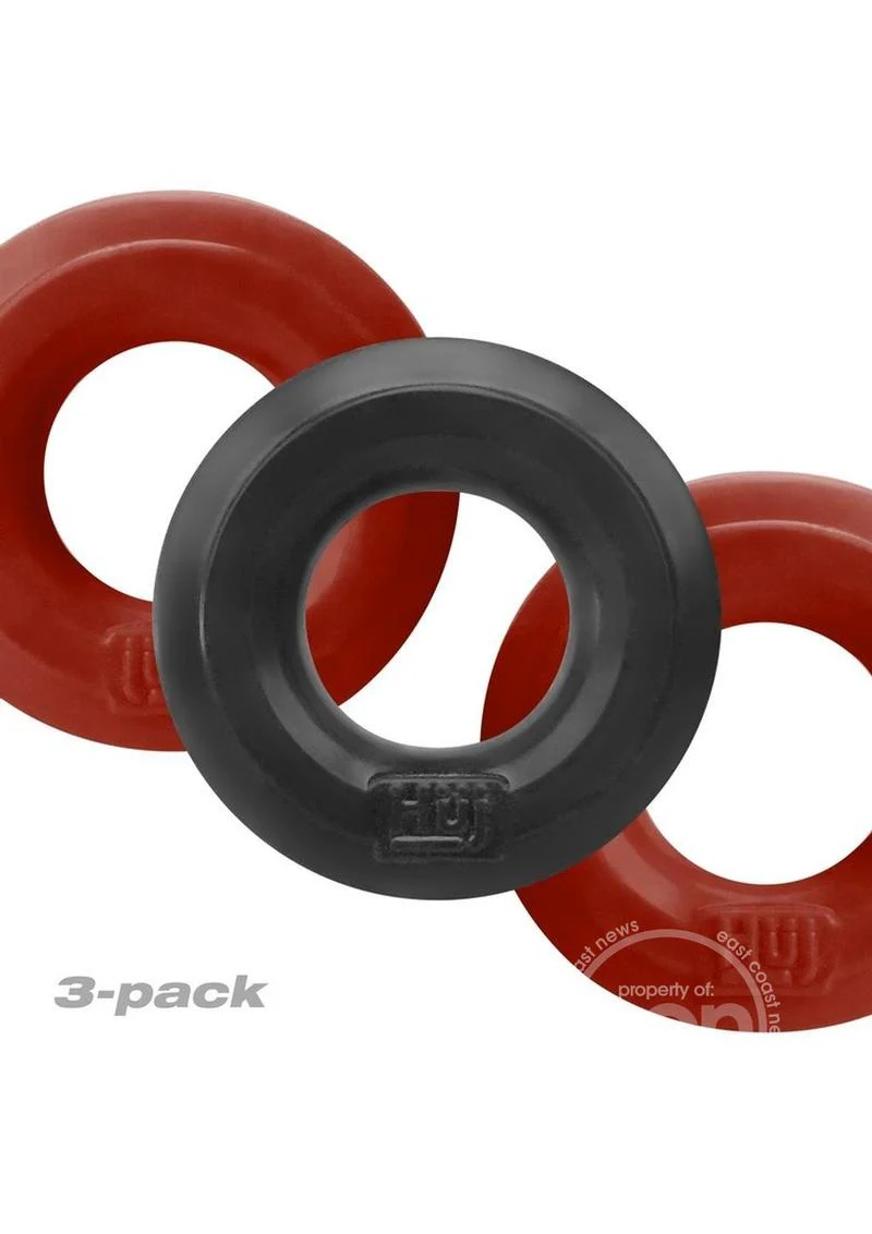Hunkyjunk HUJ3 Silicone C-Rings (3 Pack) - Cherry/Tar - Image 3