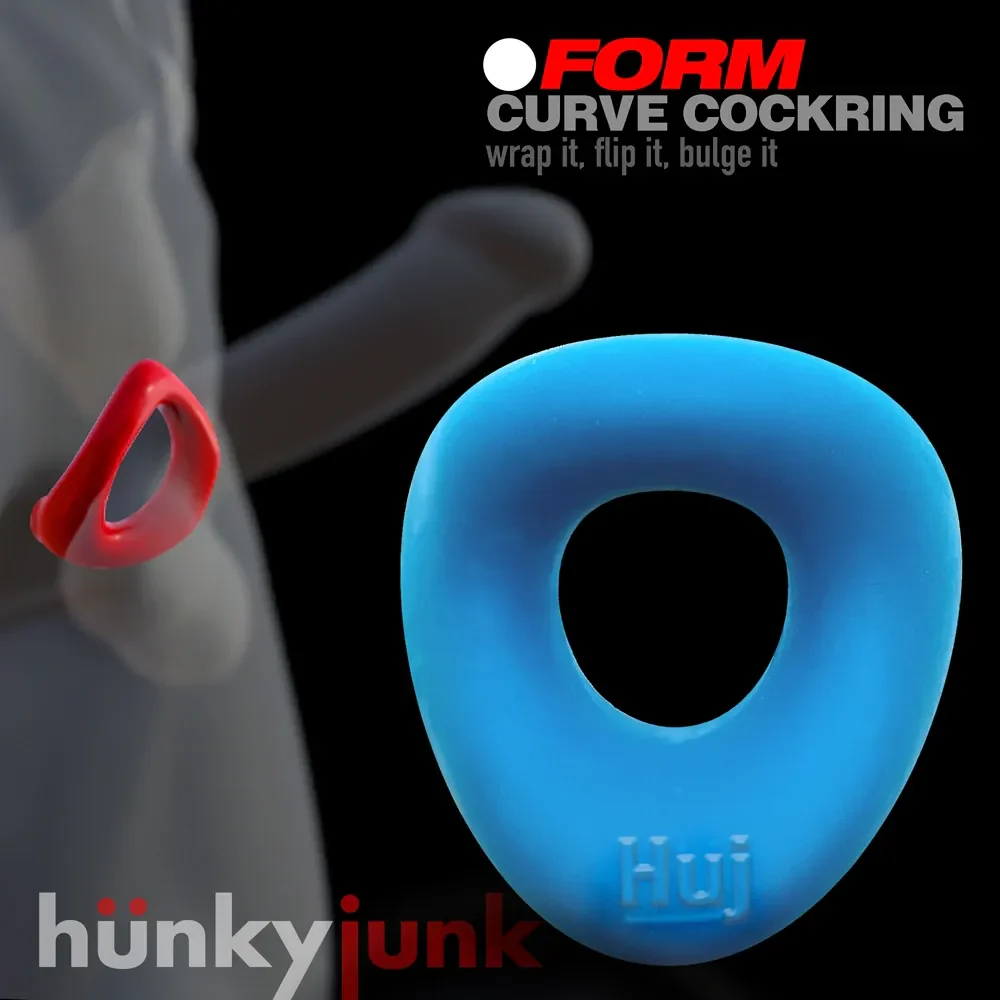 Hunkyjunk Form Surround Cock Ring - Teal Ice - Image 2