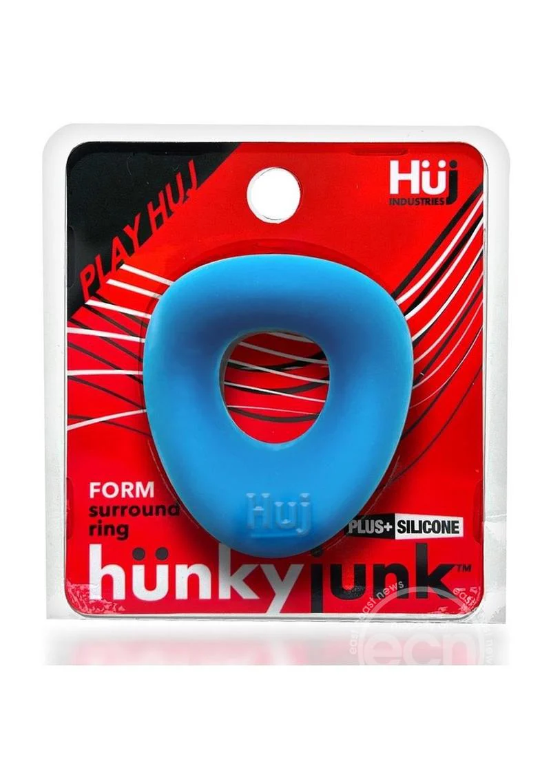 Hunkyjunk Form Surround Cock Ring - Teal Ice - Image 4