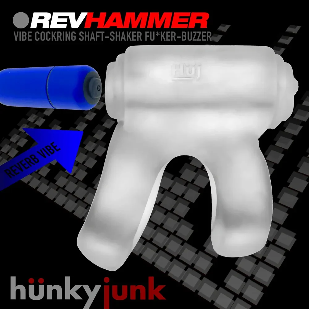 Hunkyjunk Revhammer Reverb Shaft Vibrating Cock Ring - Clear Ice - Image 2