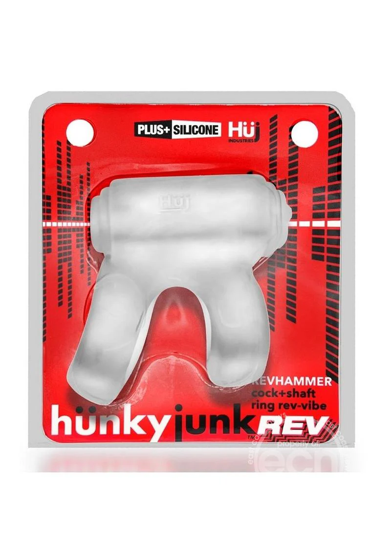 Hunkyjunk Revhammer Reverb Shaft Vibrating Cock Ring - Clear Ice - Image 3