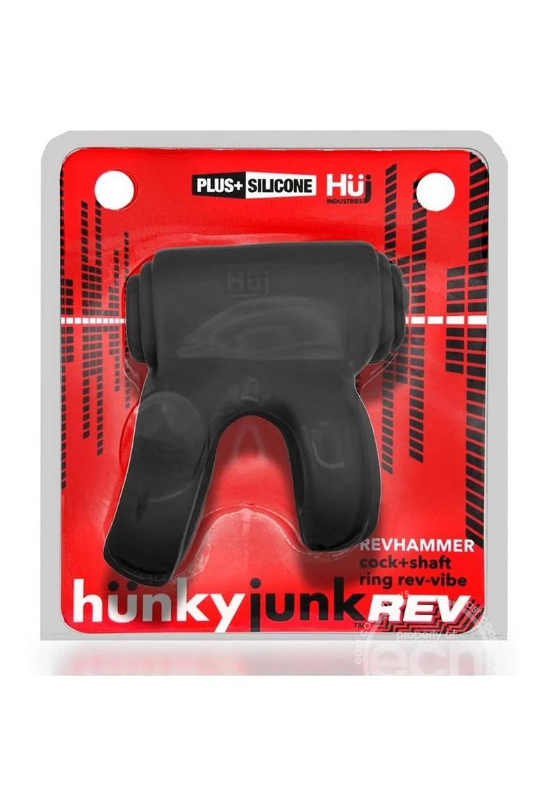 Hunkyjunk Revhammer Reverb Shaft Vibrating Cock Ring - Tar Ice - Image 4