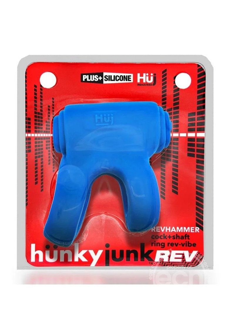 Hunkyjunk Revhammer Reverb Shaft Vibrating Cock Ring - Teal Ice - Image 2
