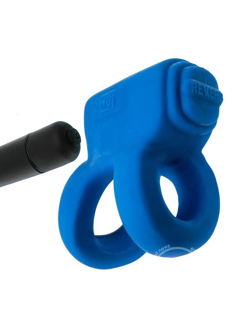 Hunkyjunk Revhammer Reverb Shaft Vibrating Cock Ring - Teal Ice - Image 4
