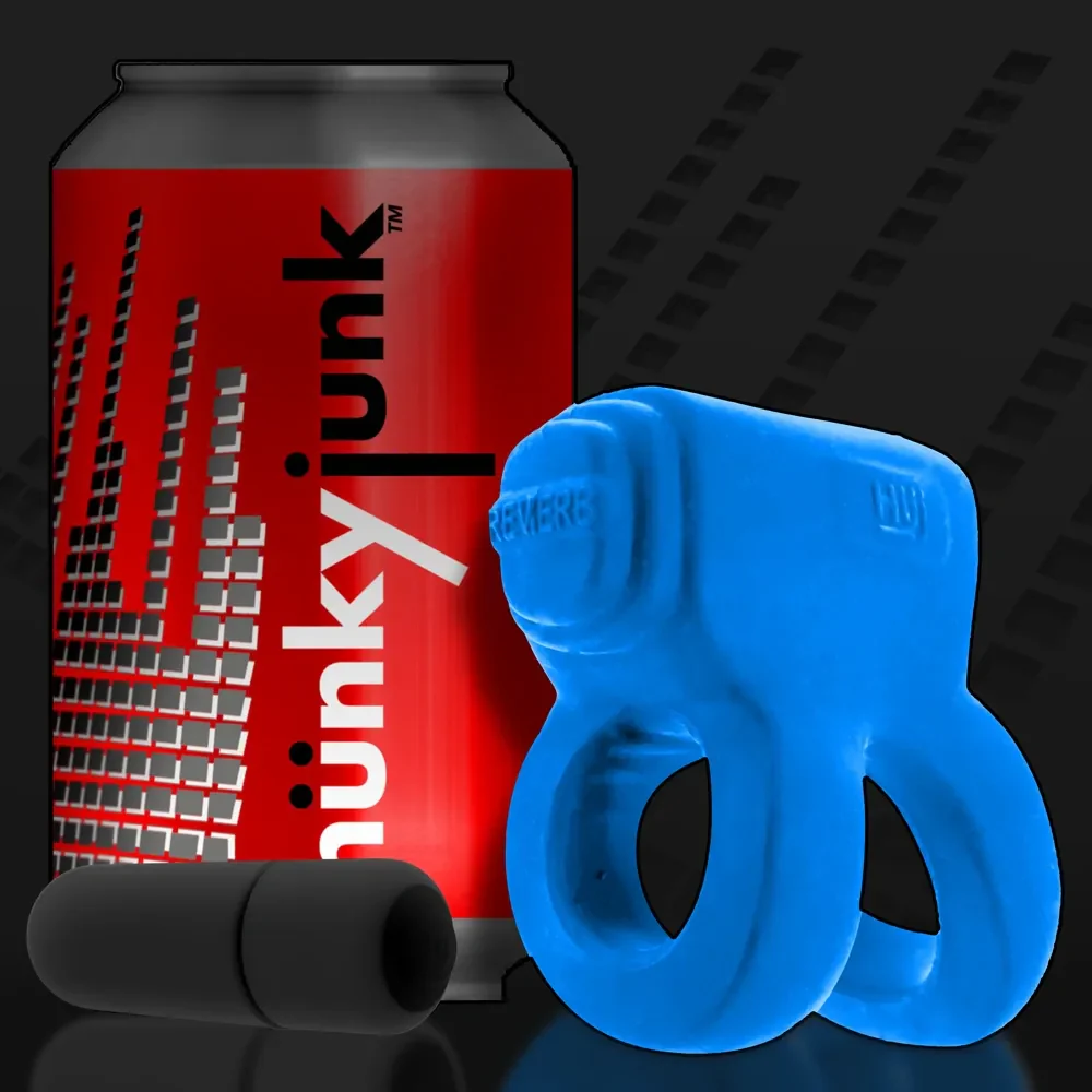 Hunkyjunk Revhammer Reverb Shaft Vibrating Cock Ring - Teal Ice - Image 7