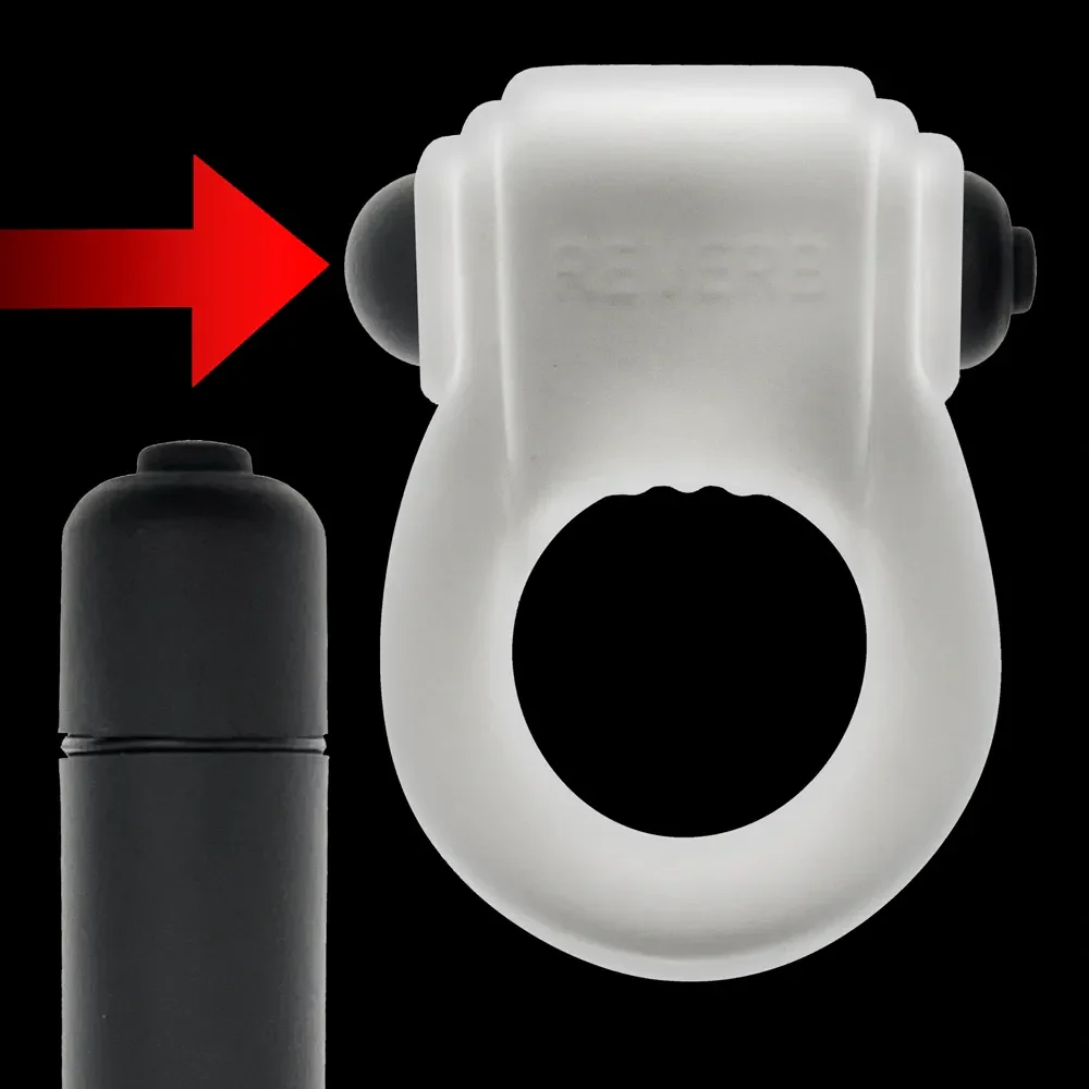 Hunkyjunk Revring Reverb Vibrating Cock Ring - White Ice - Image 6