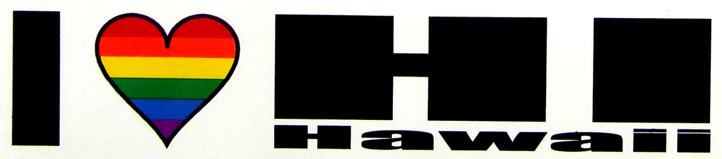 I LOVE HAWAII VINTAGE BUMBER STICKER - Image 2