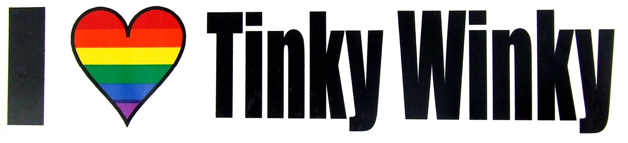 I LOVE TINKY WINKY VINTAGE BUMBER STICKER - Image 3
