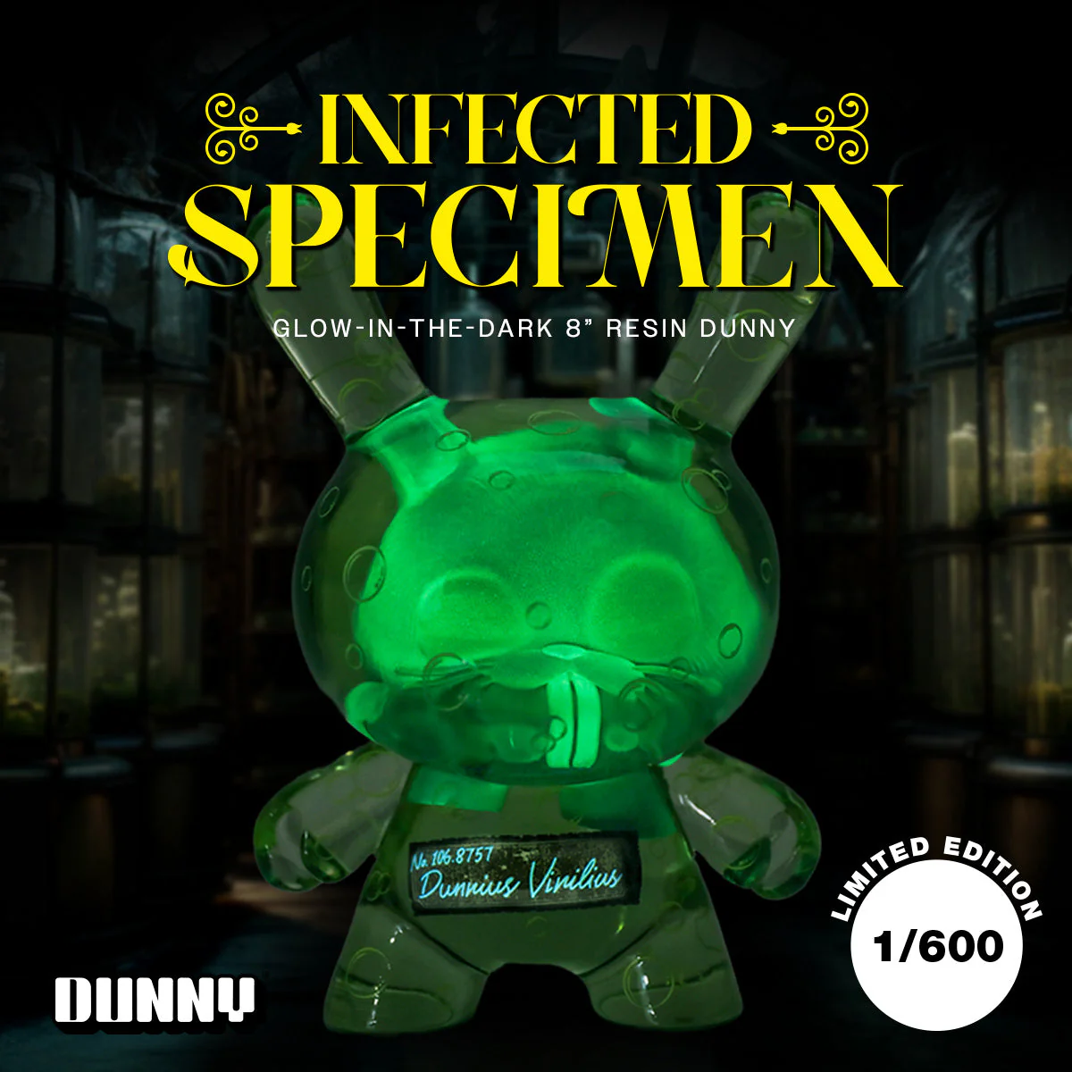 INFECTED SPECIMEN DUNNY 8IN GLOW-IN-THE-DARK RESIN ART FIGURE - Image 2