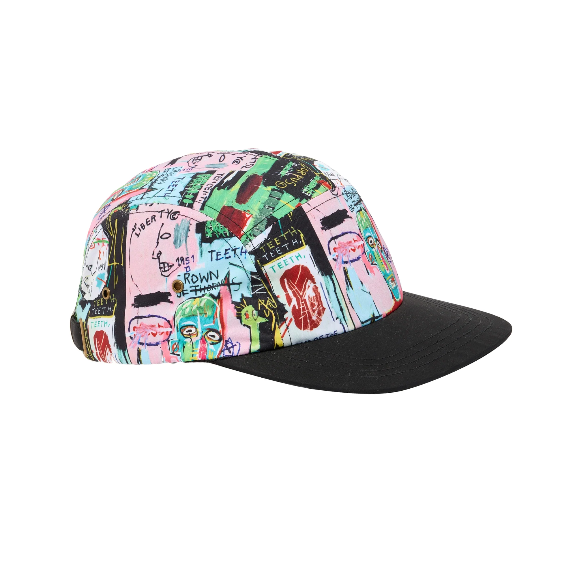 Jean-Michel Basquiat in Italian All-Over Print 5-Panel Cap - Image 3