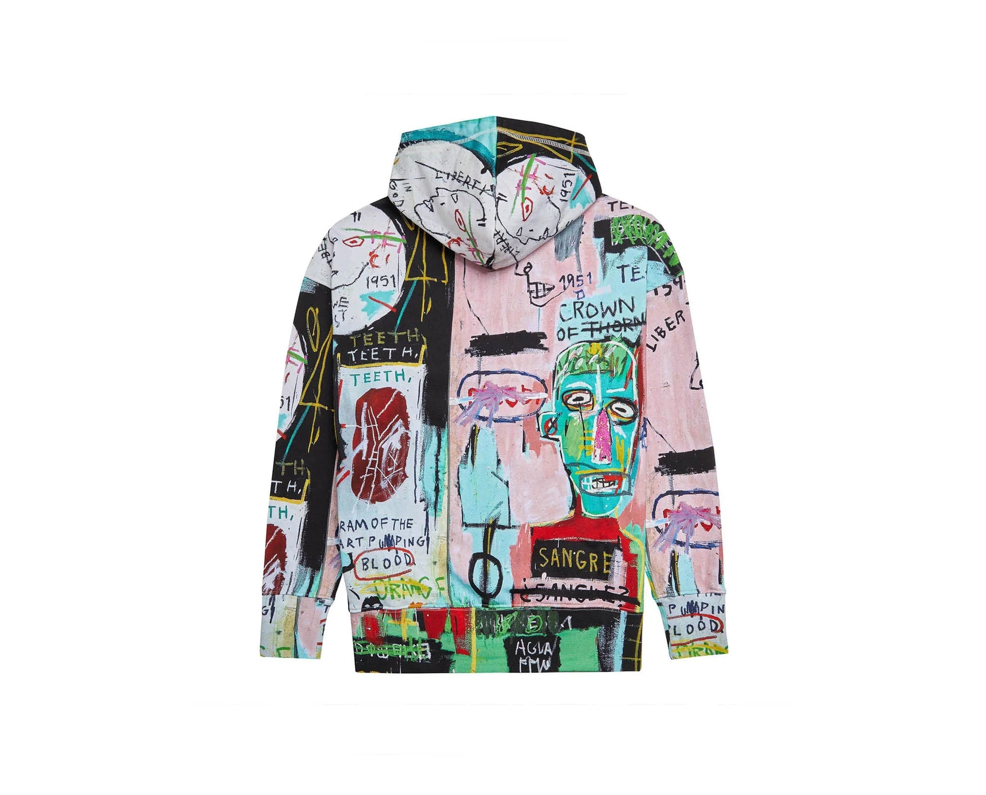 Jean-Michel Basquiat "in Italian" All-Over Print Hoodie - Image 3