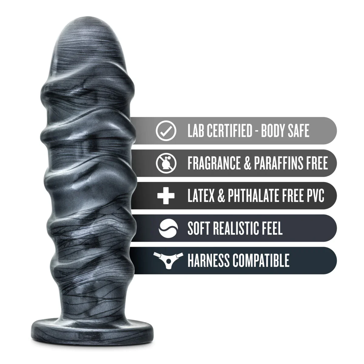 Jet Annihilator Carbon Metallic Black 11-Inch Anal Plug With Suction Cup Base - Image 3