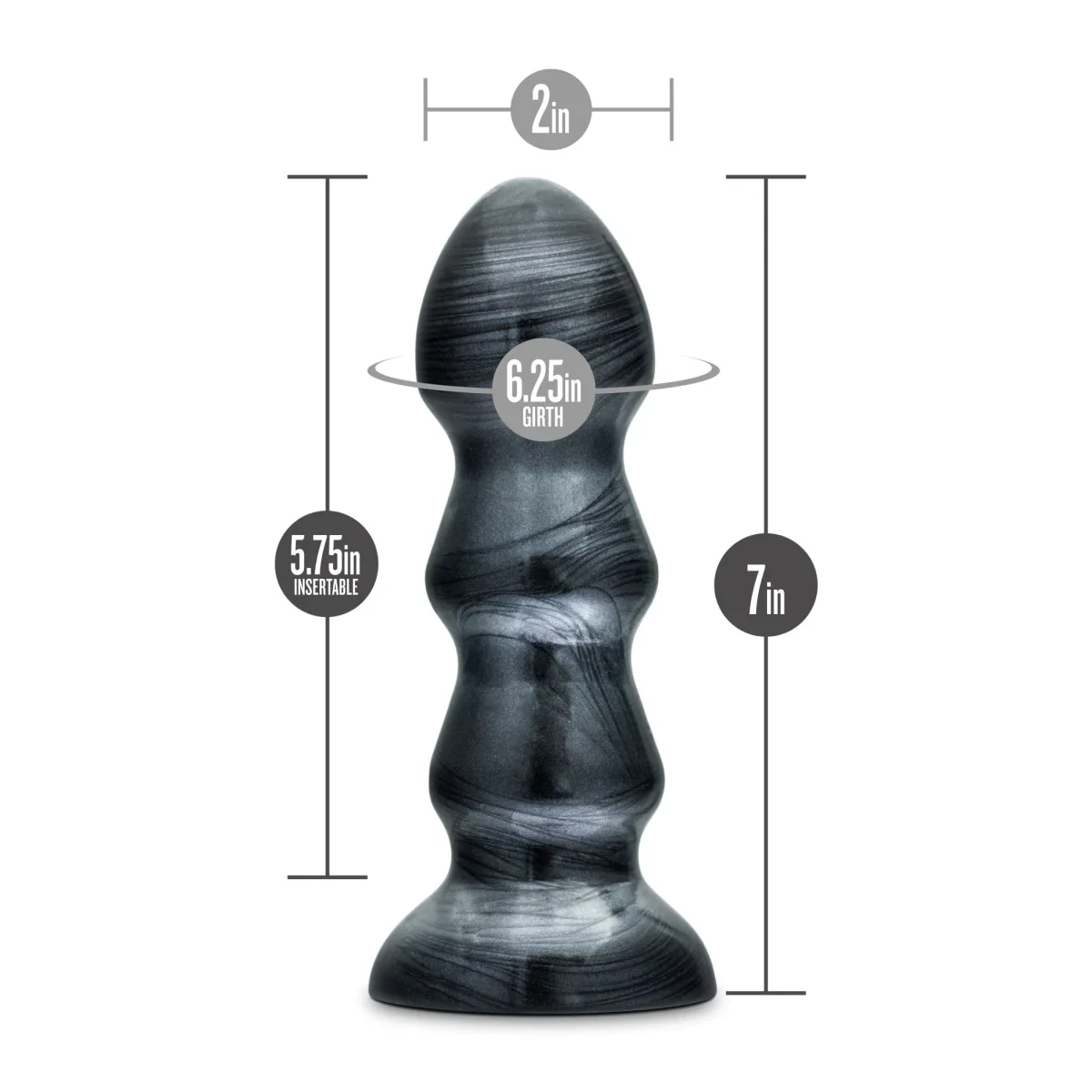 Jet Black Jack Carbon Metallic Black 7-Inch Anal Plug - Image 2