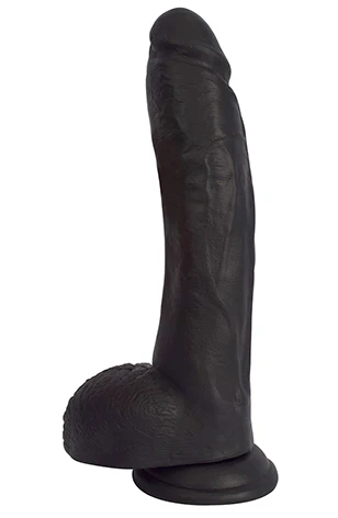 JOCK 10 Inch Dildo with Balls - Black - Image 2