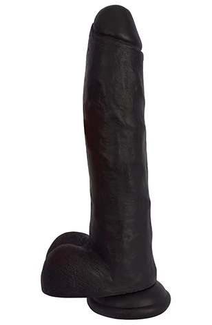 JOCK 11 Inch Dildo with Balls - Black - Image 2