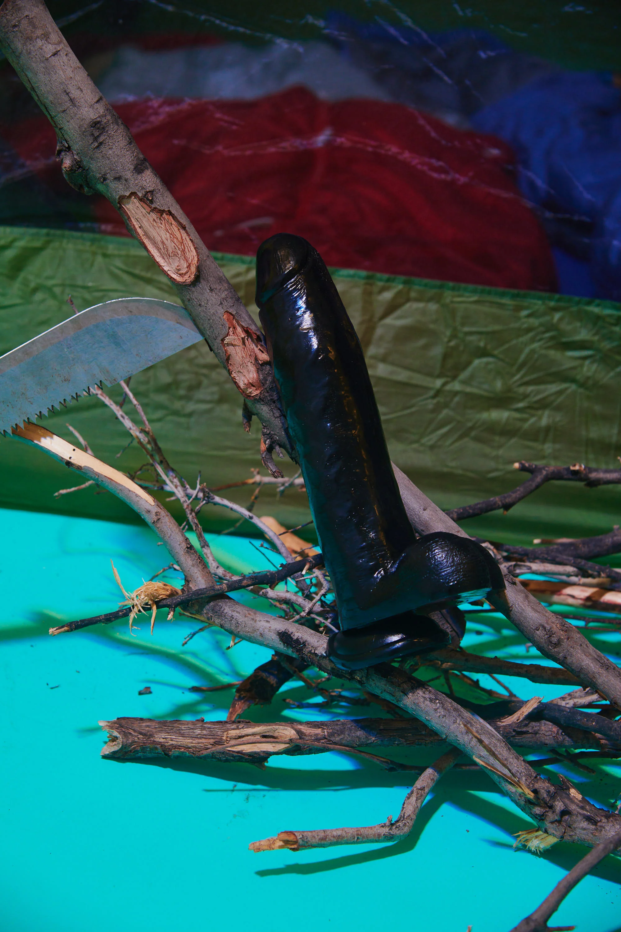 JOCK 11 Inch Dildo with Balls - Black - Image 3