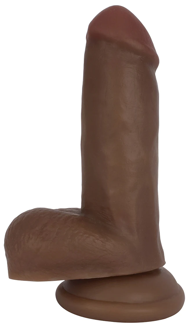 JOCK 6 Inch Dildo with Balls - Brown - Image 2