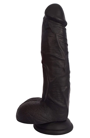 JOCK 9 Inch Dildo with Balls - Black - Image 4