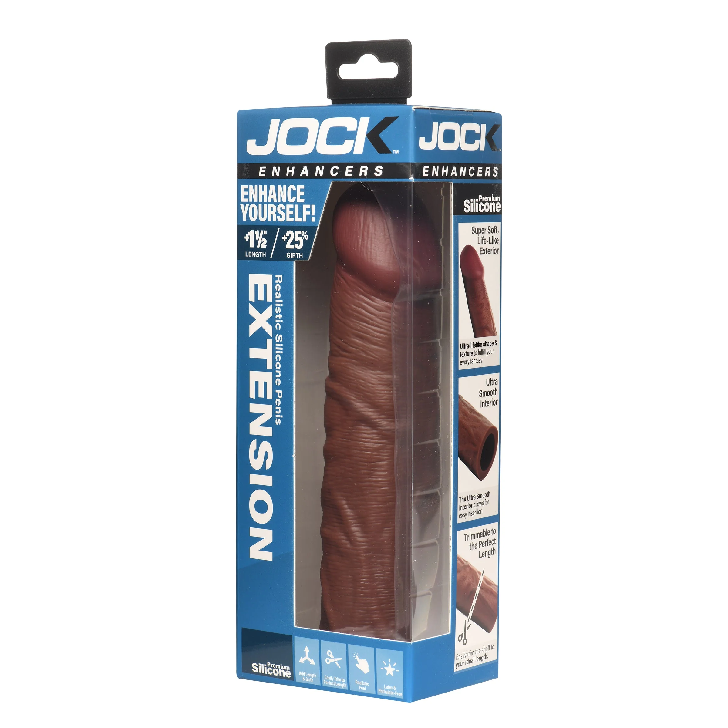 JOCK Enhancers 1.5" Silicone Penis Extension Sleeve - Dark - Image 6