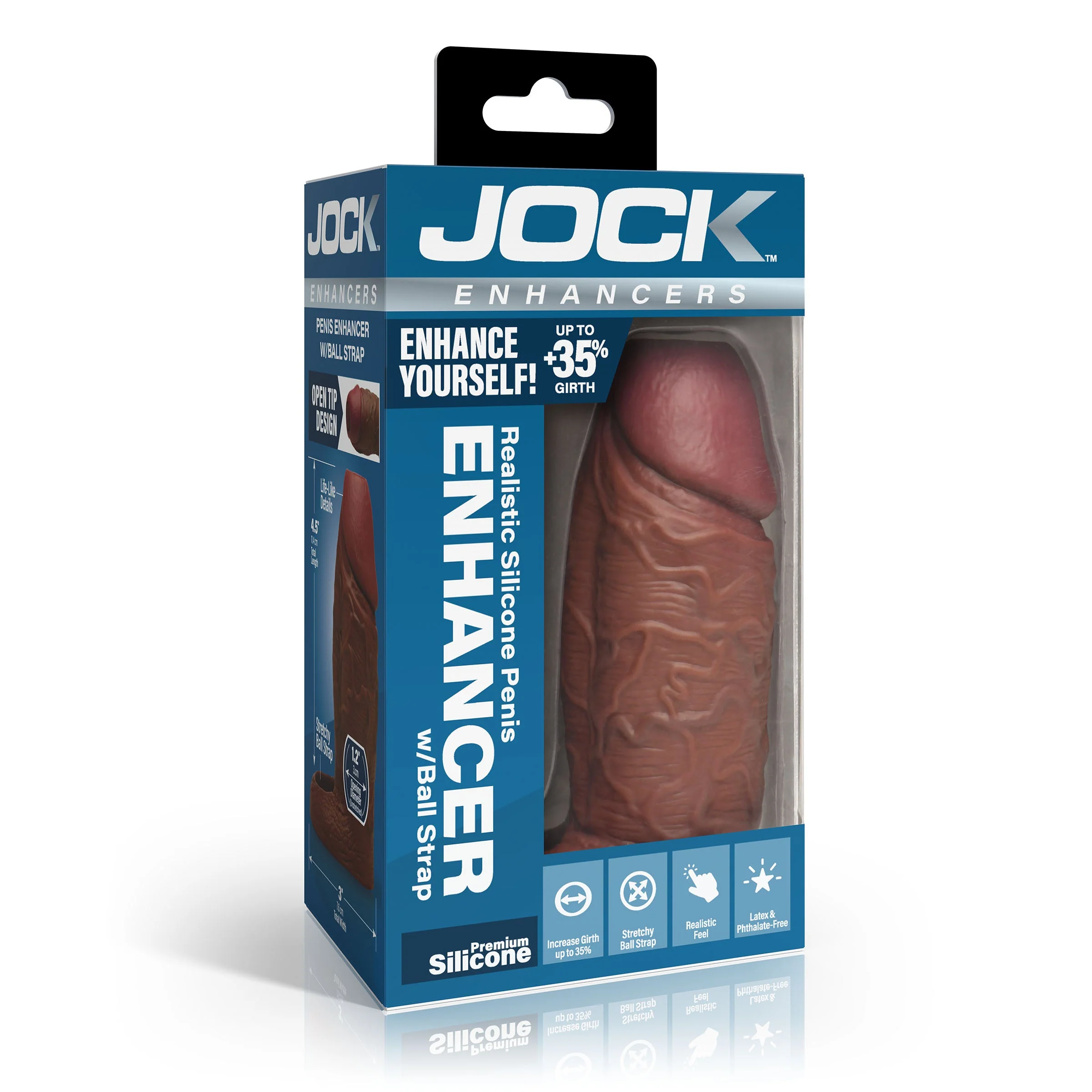 JOCK Enhancers Silicone Penis Extension Sleeve - Dark - Image 6