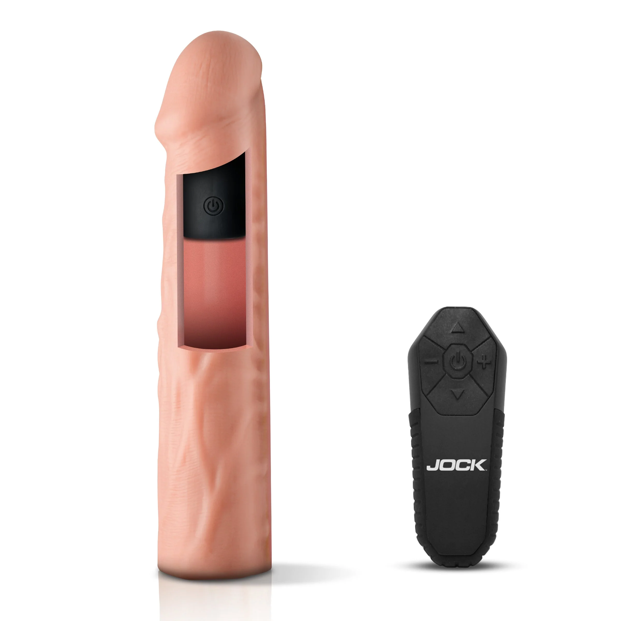 JOCK Enhancers Vibrating Penis Extension w/ Remote - Light - Image 5
